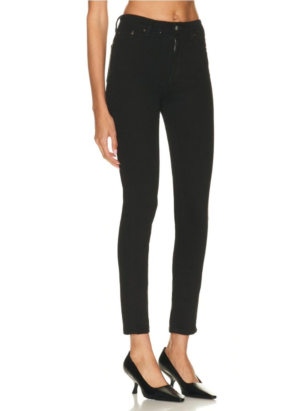 Acne Studios Bla Konst Peg Skinny High Rise Black Denim Jeans Size 24 Scandi